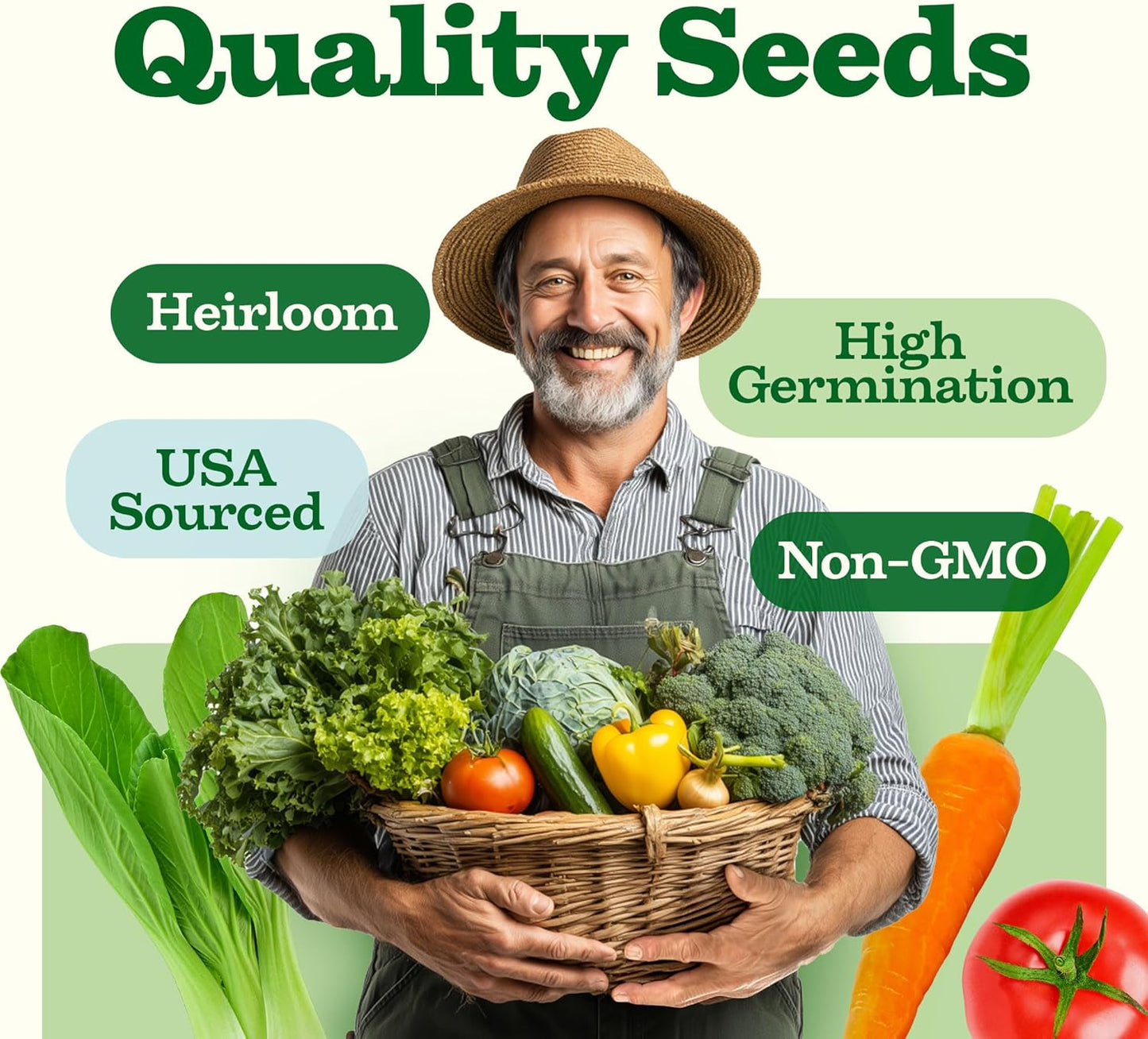 27,500+ Heirloom Vegetable Seeds | Non GMO Garden Seed 55 Variety Pack | Gardening Seeds for Planting Vegetables and Fruits, & Lettuce | Prepper Supplies | Survival Gear | Spring, Summer, Fall