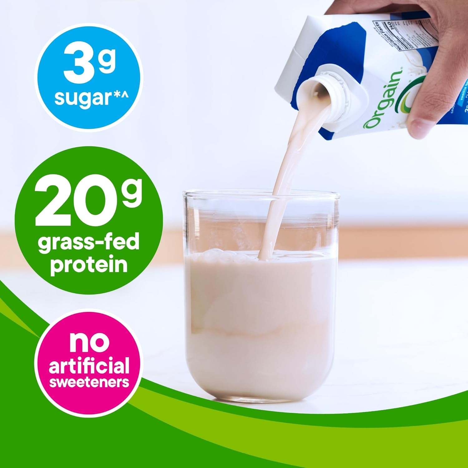Grass Fed Clean Protein Shake, Vanilla Bean - 20G of Protein, Meal Replacement, Ready to Drink, Gluten Free, Soy Free, Kosher, 11 Oz, 12 Count (Packaging May Vary)