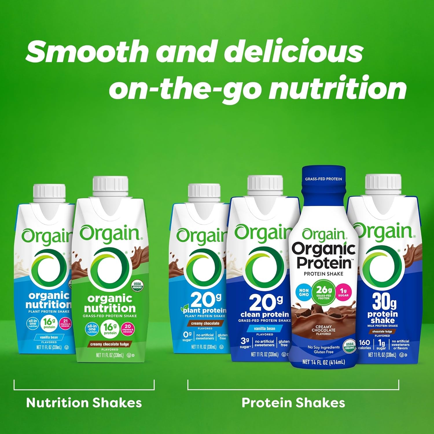 Grass Fed Clean Protein Shake, Vanilla Bean - 20G of Protein, Meal Replacement, Ready to Drink, Gluten Free, Soy Free, Kosher, 11 Oz, 12 Count (Packaging May Vary)